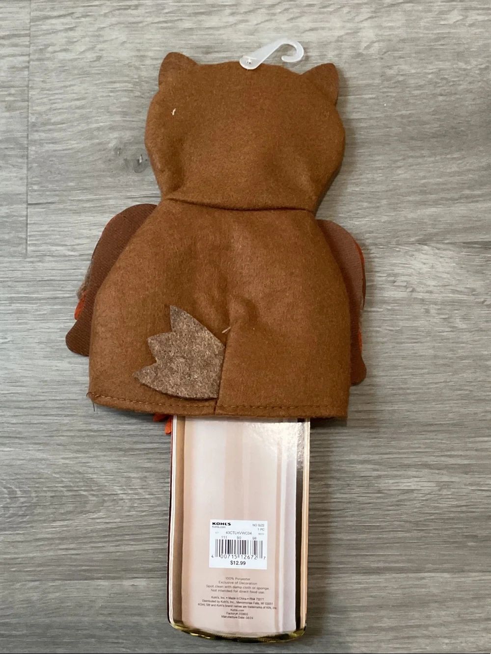 Kohl's Celebrate Together Felt Owl Fall Wine Cover